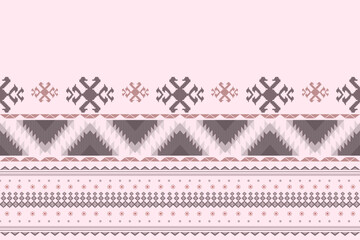 Ethnic Aztec abstract geometric oriental traditional embroidery seamless pattern. Native geometry decorative design for fabric, clothing, border decor, interior, wallpaper, background, texture, print