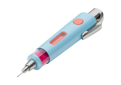 Isolated device with needle and liquid, medical tool, healthcare, modern and innovative