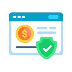Secure online payment interface with dollar sign and shield symbol
