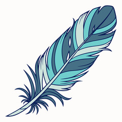 Obraz premium Vibrant Blue Feather Isolated on Transparent Background.
