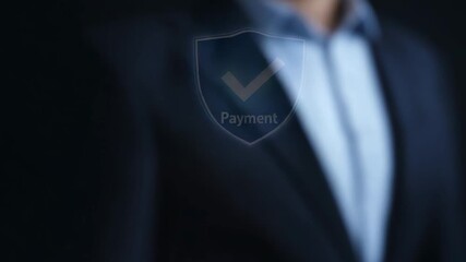 Secure Online Payment Transaction Process with Digital Verification and Internet Banking Concept. Video - Powered by Adobe
