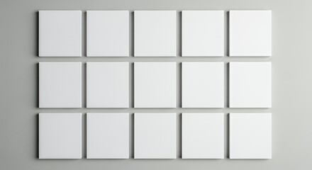 A wall of white squares with a gray background