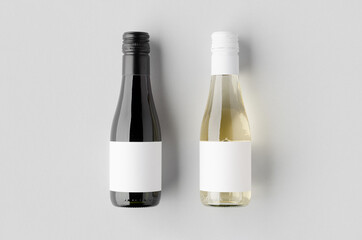 Small red and white wine bottle mockup. Burgundy, alsace, rhone shape.