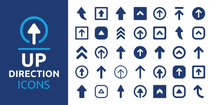 Up direction arrow icon set