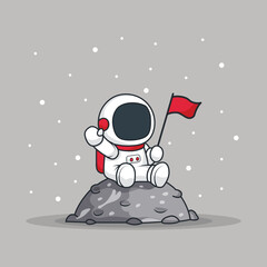 Adorable Astronaut Character Vector Illustration