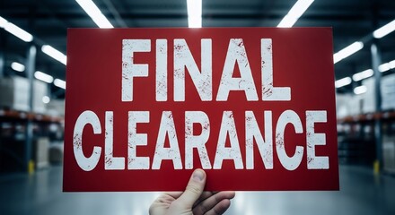 Final Clearance sale sign for retail. Great for ads, shopping promotions, and inventory liquidation. Perfect for e-commerce, Black Friday, or seasonal sales event.