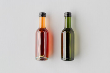 Small white and rose wine bottle mockup. Bordeaux shape.