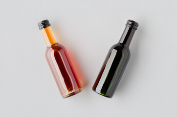 Small red and rose wine bottle mockup. Bordeaux shape.