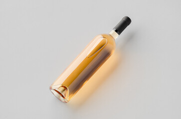 Rose wine glass bottle mockup