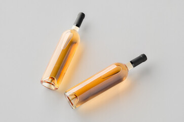 Rose wine glass bottle mockup