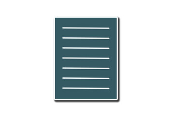 teal note paper on transparent background
