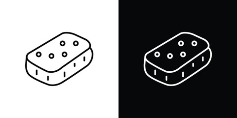Soap cleaning icon in black line illustration. Design logo for app, UI.