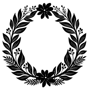 Elegant Botanical Frame Vector | Floral Decorative Design for Printables