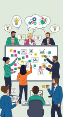 Fototapeta premium Teamwork and collaboration in a business meeting.