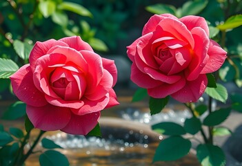 red rose in the garden