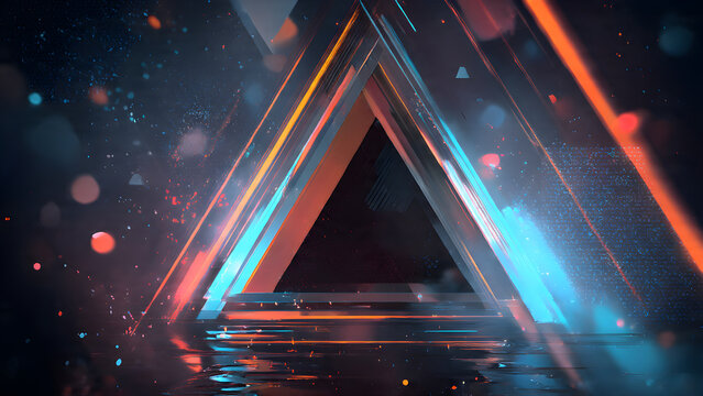 abstract triangle background A futuristic high octane scenery featuring the light strong