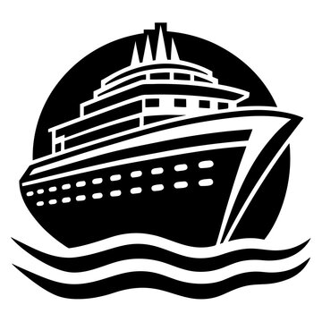 "Luxury Cruise Ship Icon &ndash; Printable Vector Graphic for Travel & Maritime Designs"