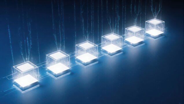 Illuminated Cubes - A Modern Display of Light and Technology.