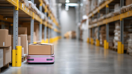 Automated warehouse robot in a storage facility, advanced manufacturing in logistics, robotics evolution in warehouse tech, industrial automation in storage systems, future enginee