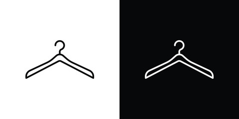 Hanger icon in black line illustration. Design logo for app, UI.