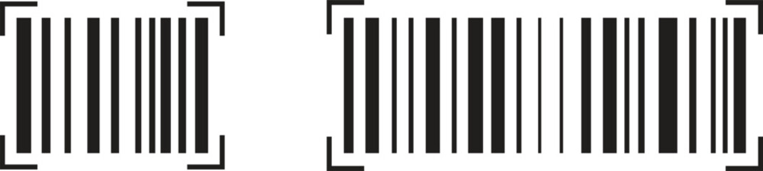 Barcode Vector Icon Set Product Scanning UPC Code and Retail Inventory Symbol