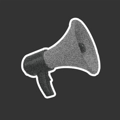 Megaphone isolated on dark background symbolizing announcement and communication concept