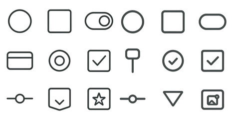User interface icons set &ndash; outline, linear, ui and app design symbols