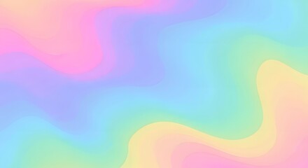 A bright abstract rainbow wave pattern creates a texture backdrop