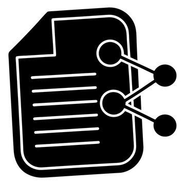 Document Sharing Icon &ndash; File Transfer, Cloud Upload, Data Exchange Vector for Printable Design