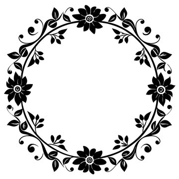 Elegant Flowery Frame Vector | Printable Floral Design for Crafts & Projects