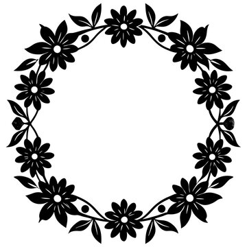 Elegant Flowery Frame Vector | Printable Floral Design for Crafts & Projects