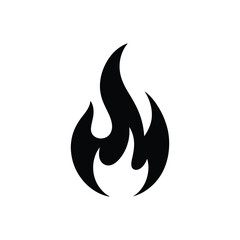 Simple black silhouette of a flame icon