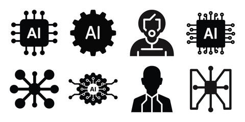 ai integration minimal icon set
