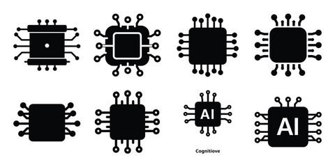 cognitive ai minimal icon set