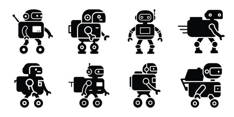 delivery robot minimal icon set