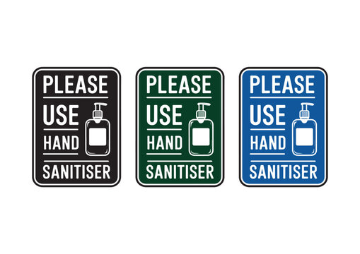 Adesivo In Vinile "Please Use Hand Sanitiser" - Cartello Autoadesivo Per Negozi E Uffici, Bianco - 2