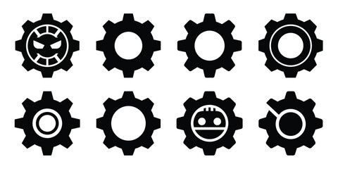 robot gear minimal icon set