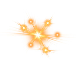 Obraz premium Golden shining pack of sparkles transparent png 