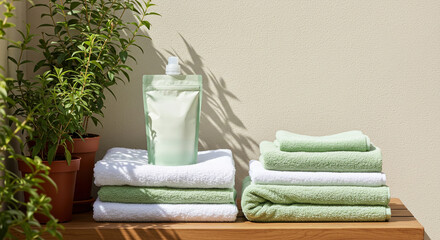 Clean towels and liquid detergent