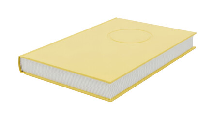 Isolated yellow book with thick pages for writing or drawing, personal diary, stationery