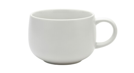 Isolated elegant mug with handle for tea and coffee on neutral background for website use