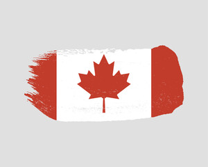 Textured brushstroke illustration of the Canadian flag representing national pride and patriotic symbolism for diverse applications.
