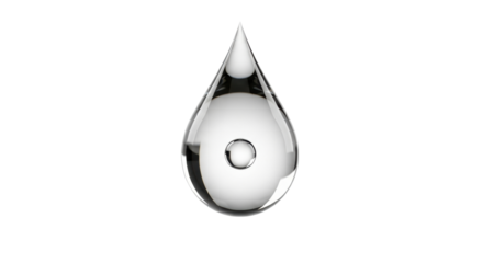 Isolated drop of liquid, clean and pure shape, macro detail, fresh and natural look