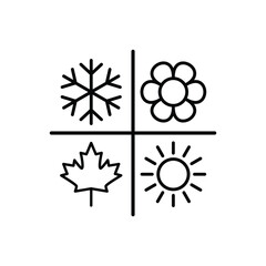 four season icon vector spring summer winter autumn 