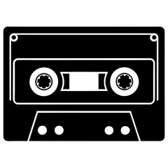 Obraz premium Retro Cassette Tape Icon – Vintage Music Audio Symbol Printable Graphic Design