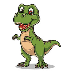 Obraz premium Friendly Cartoon Tyrannosaurus Rex Dinosaur Character Illustration
