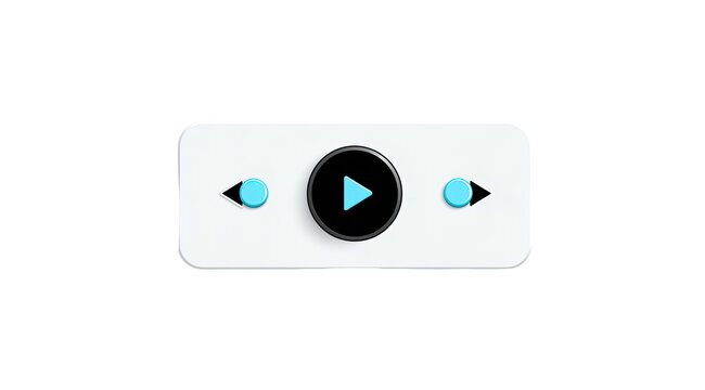 Simple modern UI element with a play button and side controls against a black background