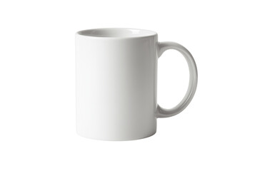 Fototapeta premium Plain white ceramic mug for hot beverages isolated on transparent background