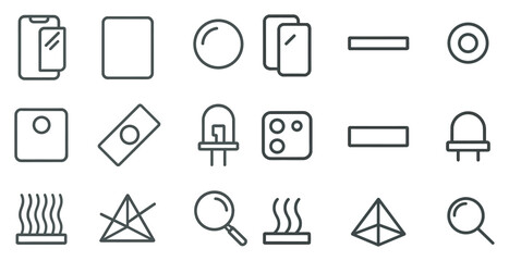 Technology and science icons set &ndash; line, outline, tech and scientific symbols