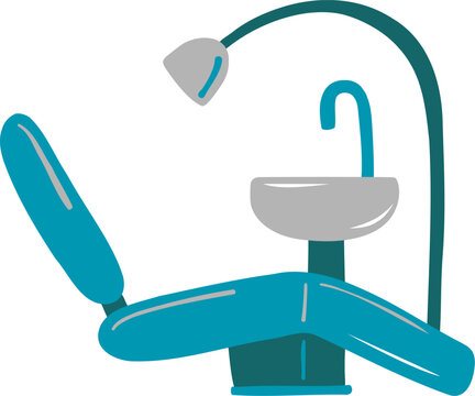 blue dental chair and sink clip art preview